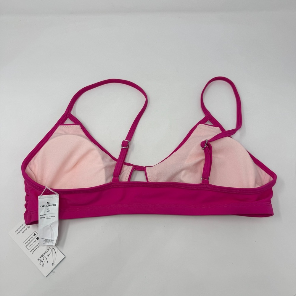 NWT Cupshe Bikini Top Swimsuit Beach Swim Pink Women's Size Medium - Picture 5 of 9